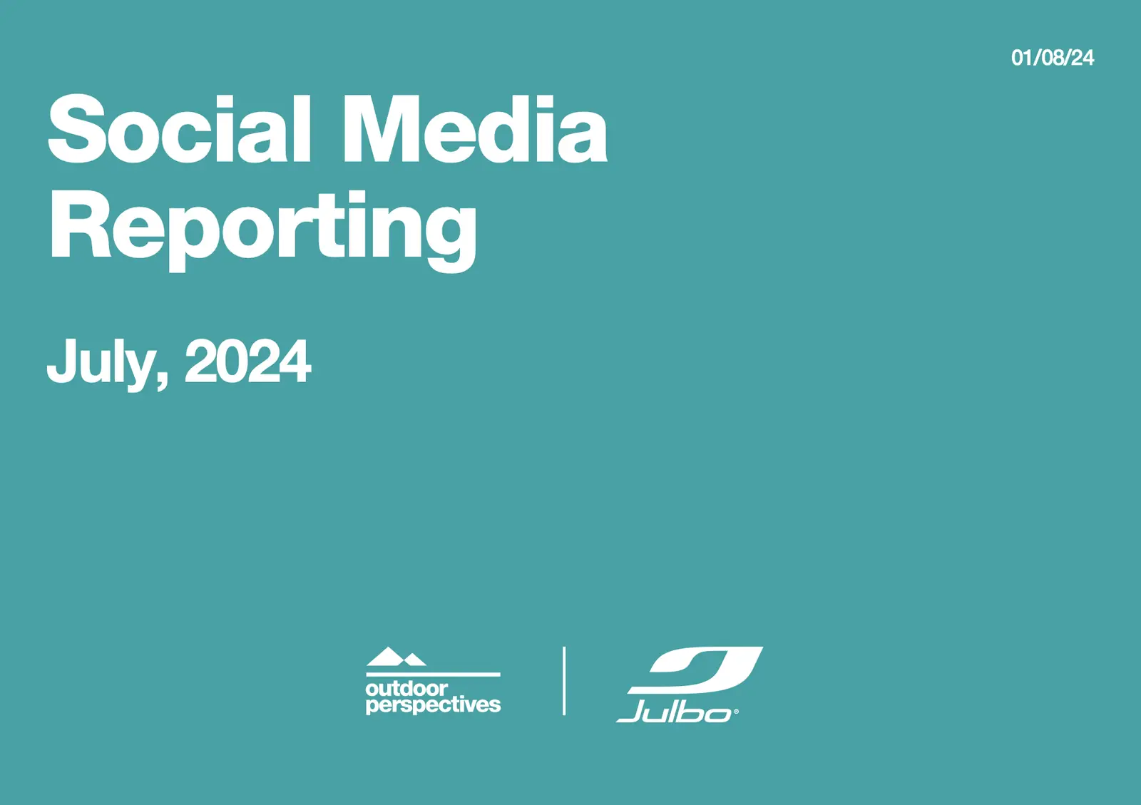 Page de couverture du rapport Social Media Reporting Julbo — Outdoor Perspectives.