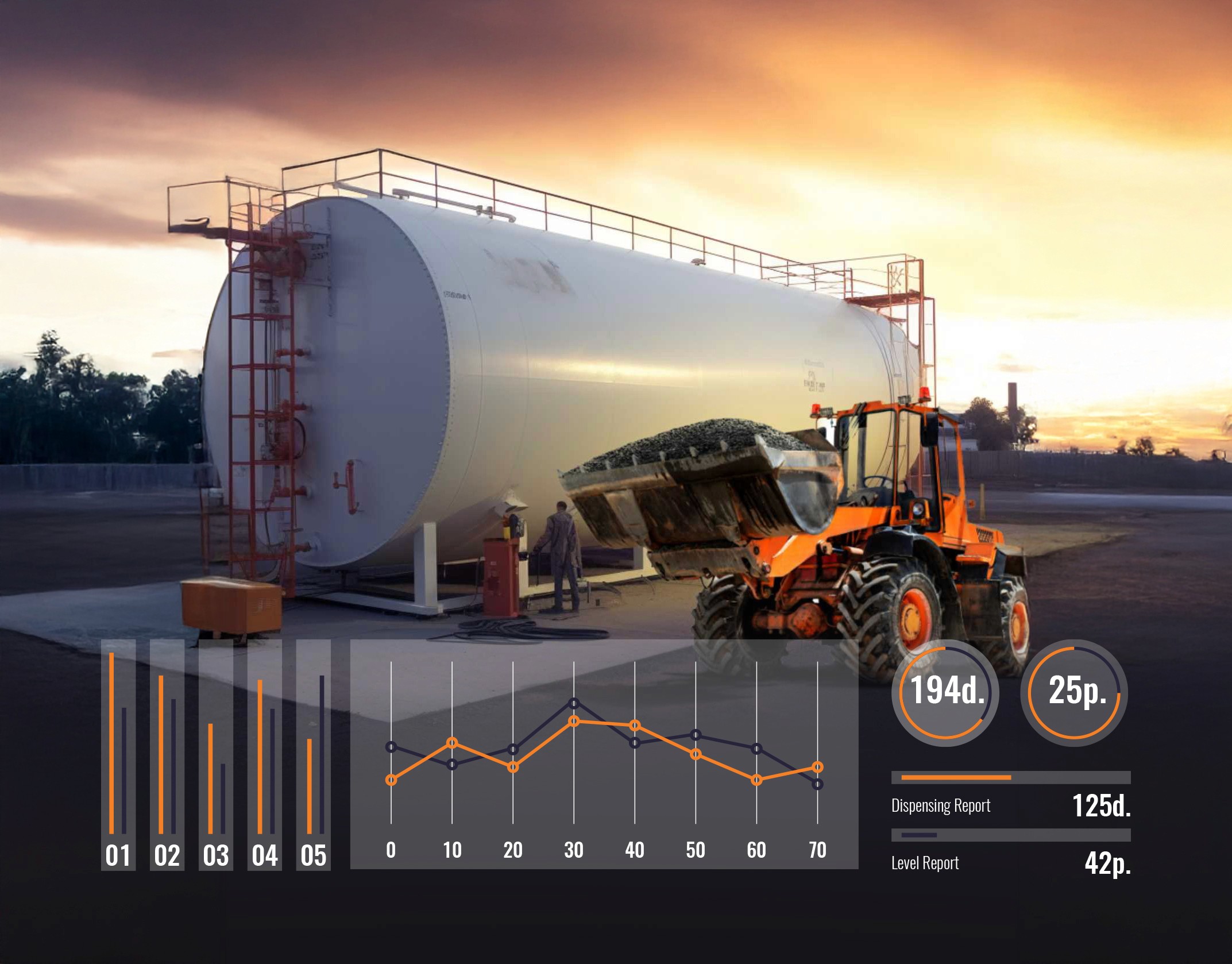 Fuel storage container onsite