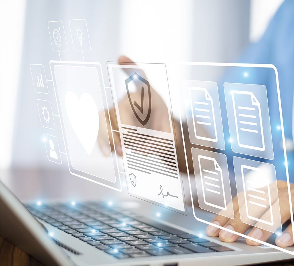 hand pointing at documents and claims