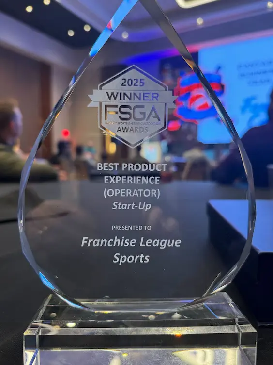 2025 FSGA Awards trophy, Best Product Experience (Operator) Start-Up, presented to Franchise League Sports