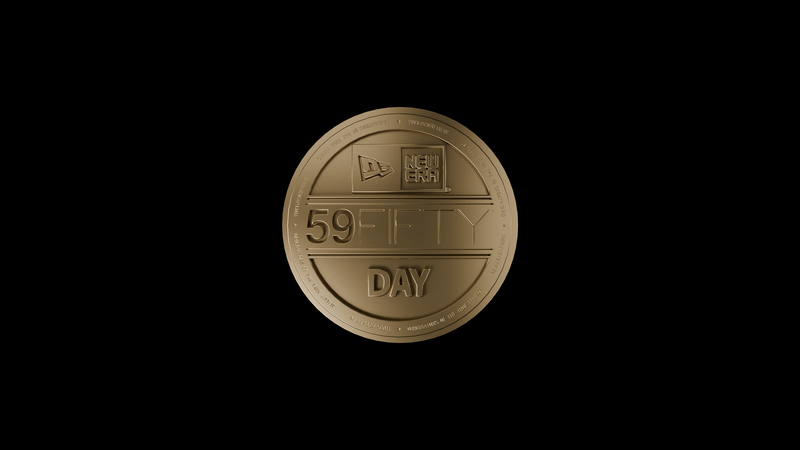 Bespoke event motion graphic featuring a commemorative 59FIFTY anniversary emblem