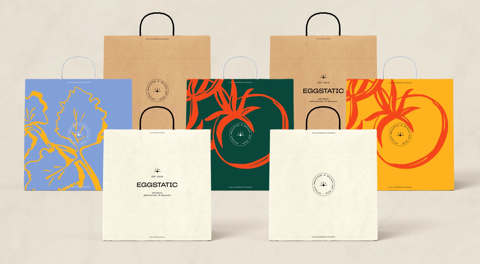 breakfast & brunch restaurant paper bag design