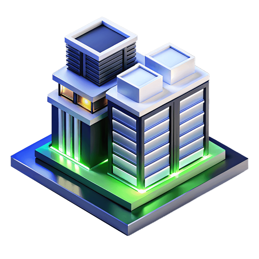 3D isometric illustration of commercial building for business pest control solutions
