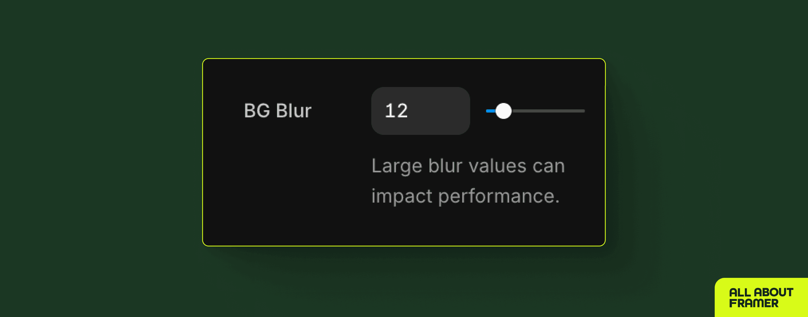 BG blur warning in Framer