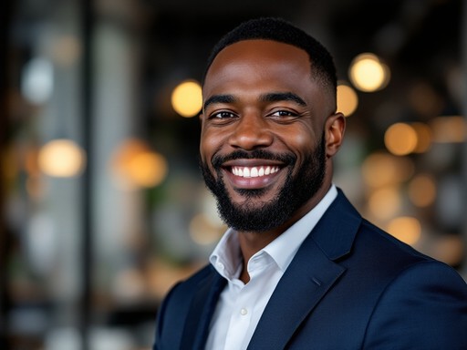 A smiling man in a suit