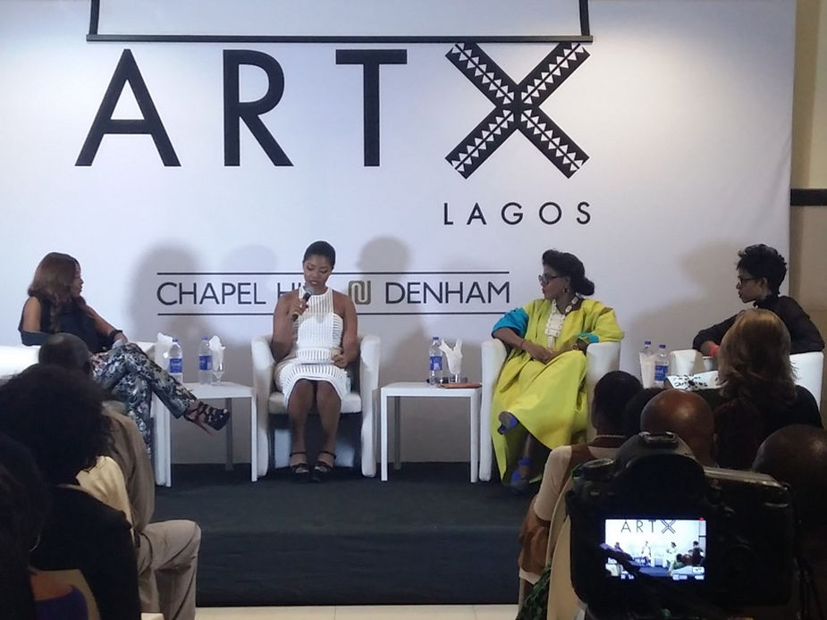 Left to right; Mo Abudu, Tokini Peterside, Reni Folawiyo, and Bolanle Austen-Peters at the ART X Lagos Talks.  Credit: ArtX