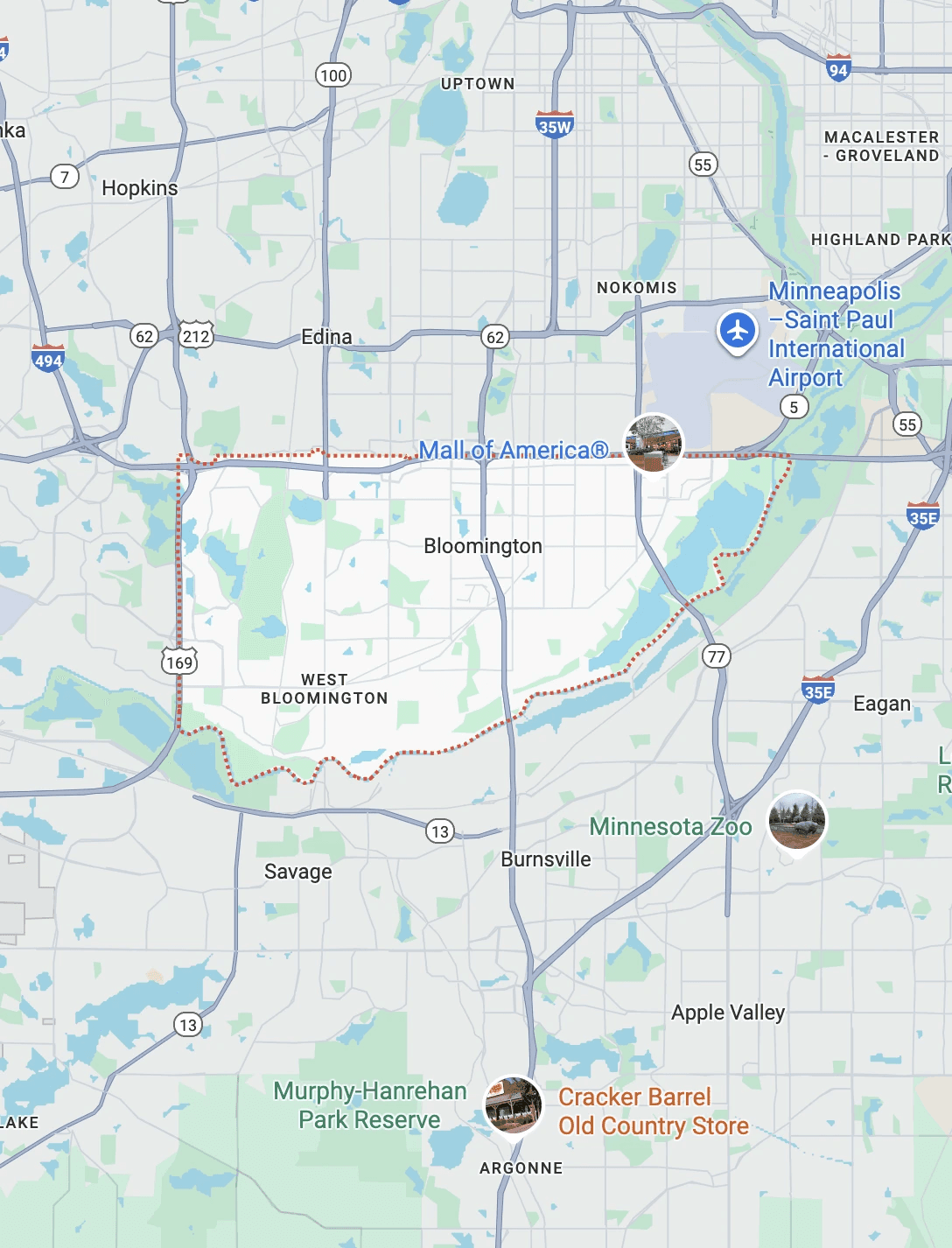 Bloomington, MN Map