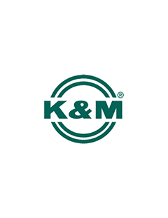 K & M Stands Logo - Green and White 