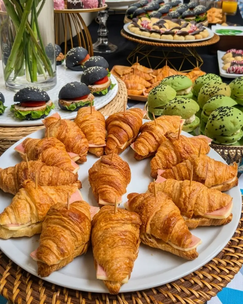 Montaje de catering para coffee break corporativo y seminarios en oficinas de Santiago.