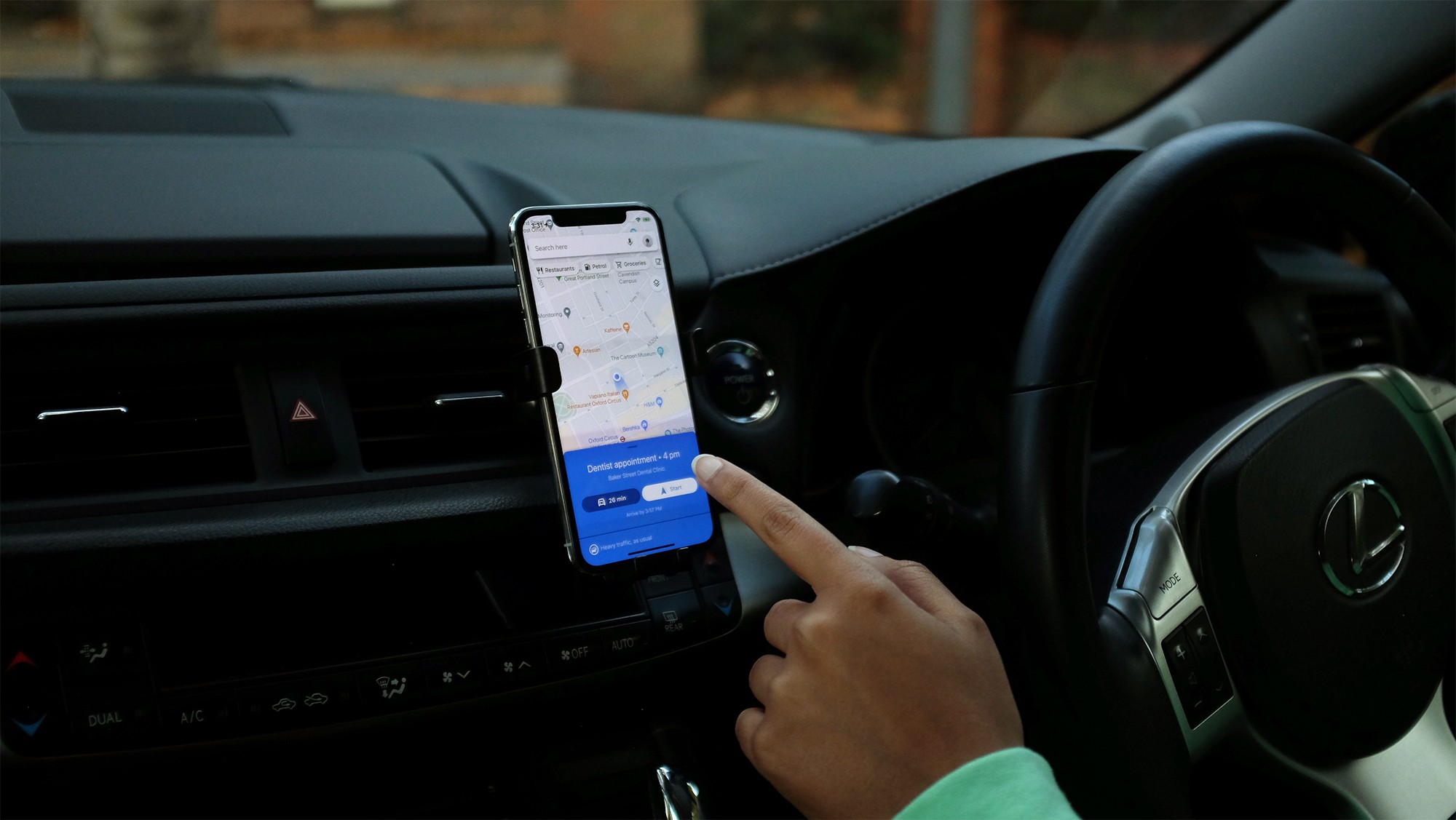 Image of someone user google maps on their phone