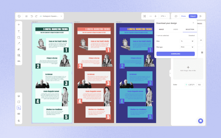 Downloading an infographic