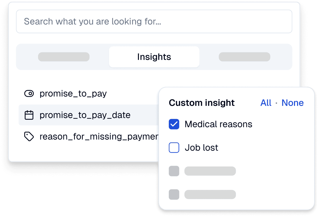 ai custom insights for debt collection