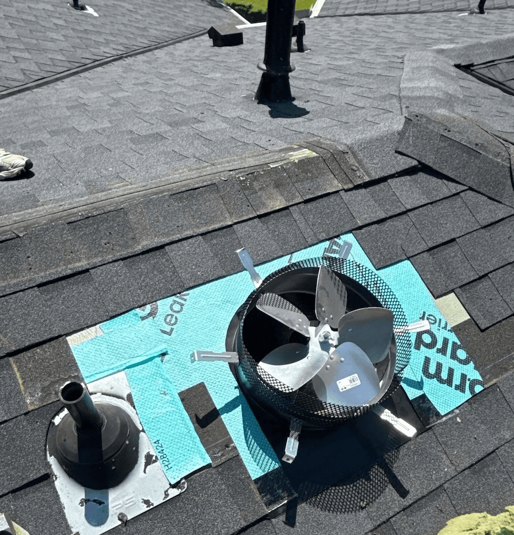 Post inspection roof damage repair.
