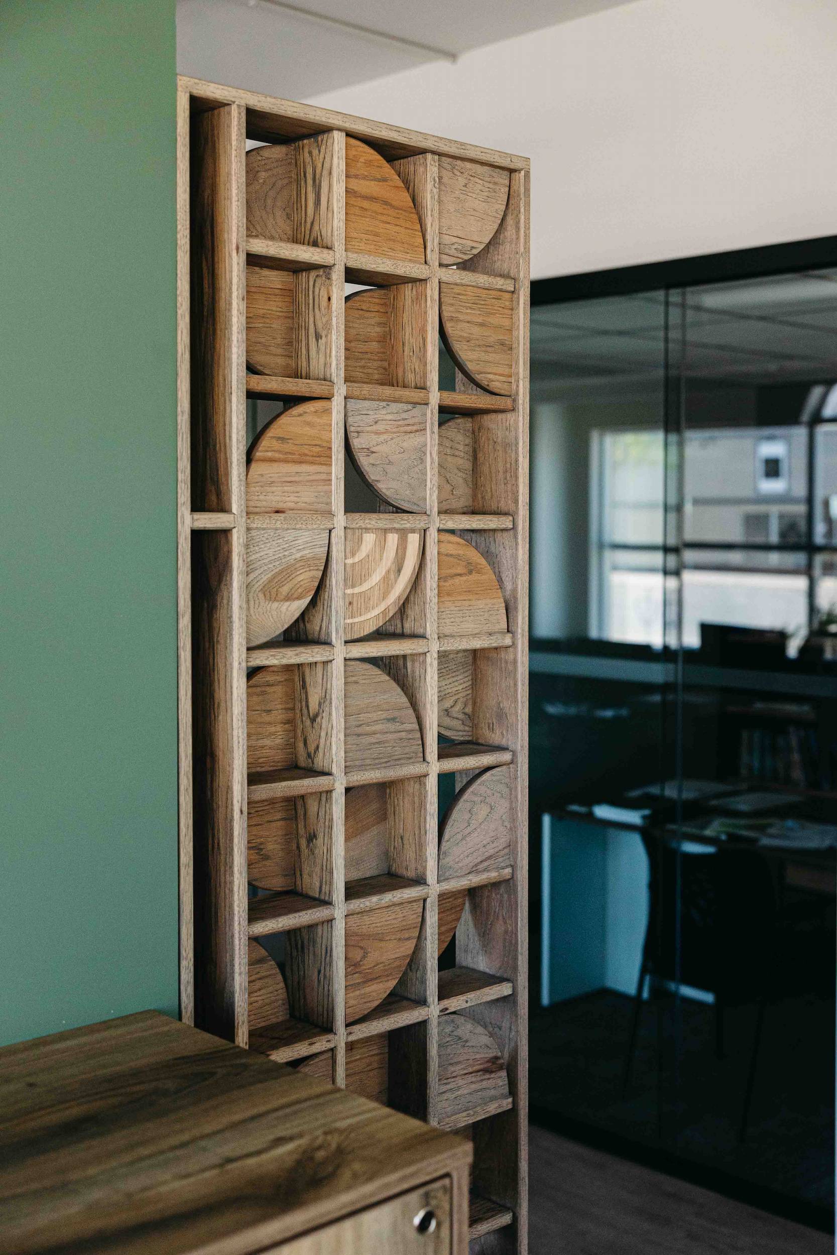 Crosby Hanna custom woodwork feature wall from the front