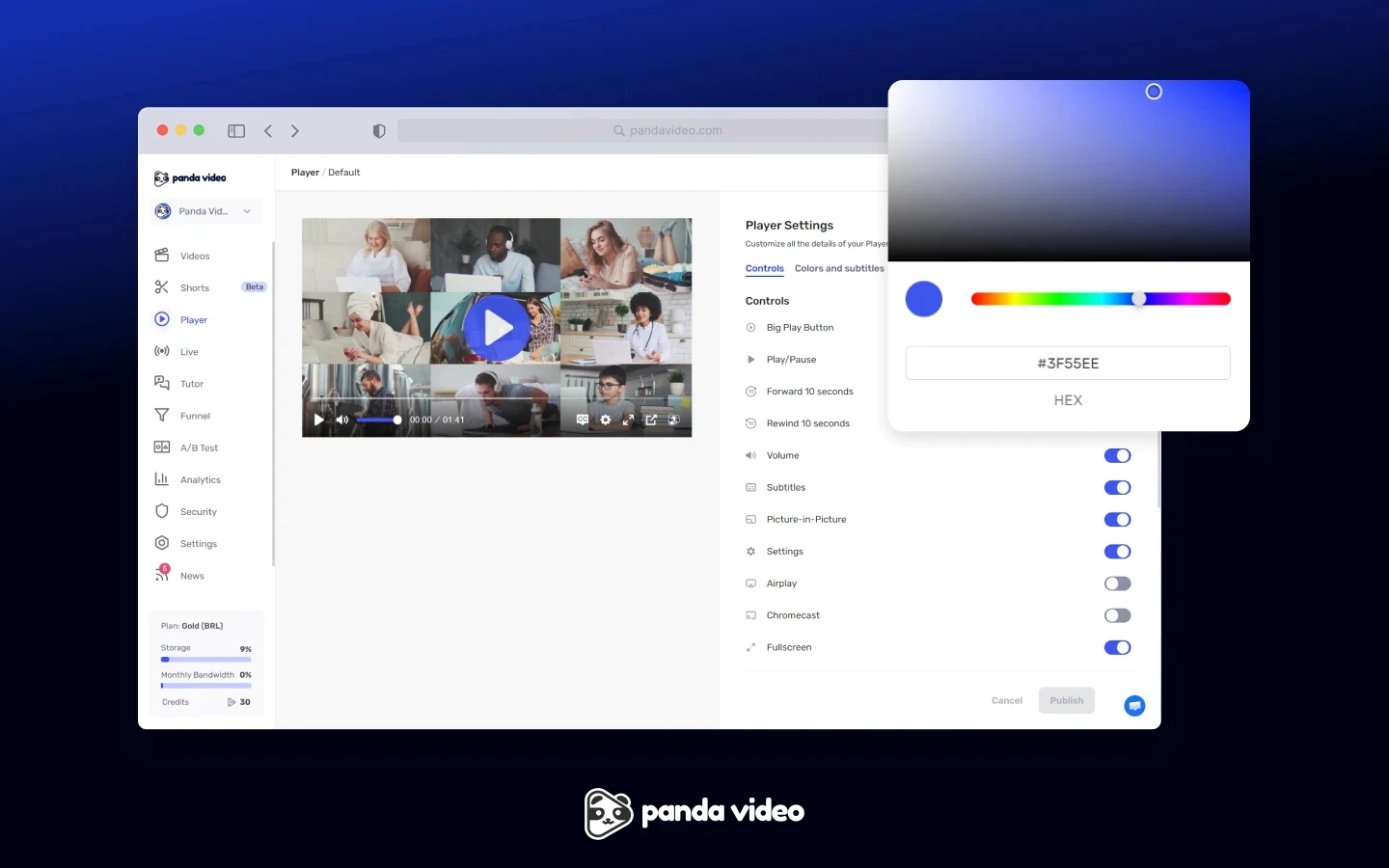 Customizable player by Panda Video