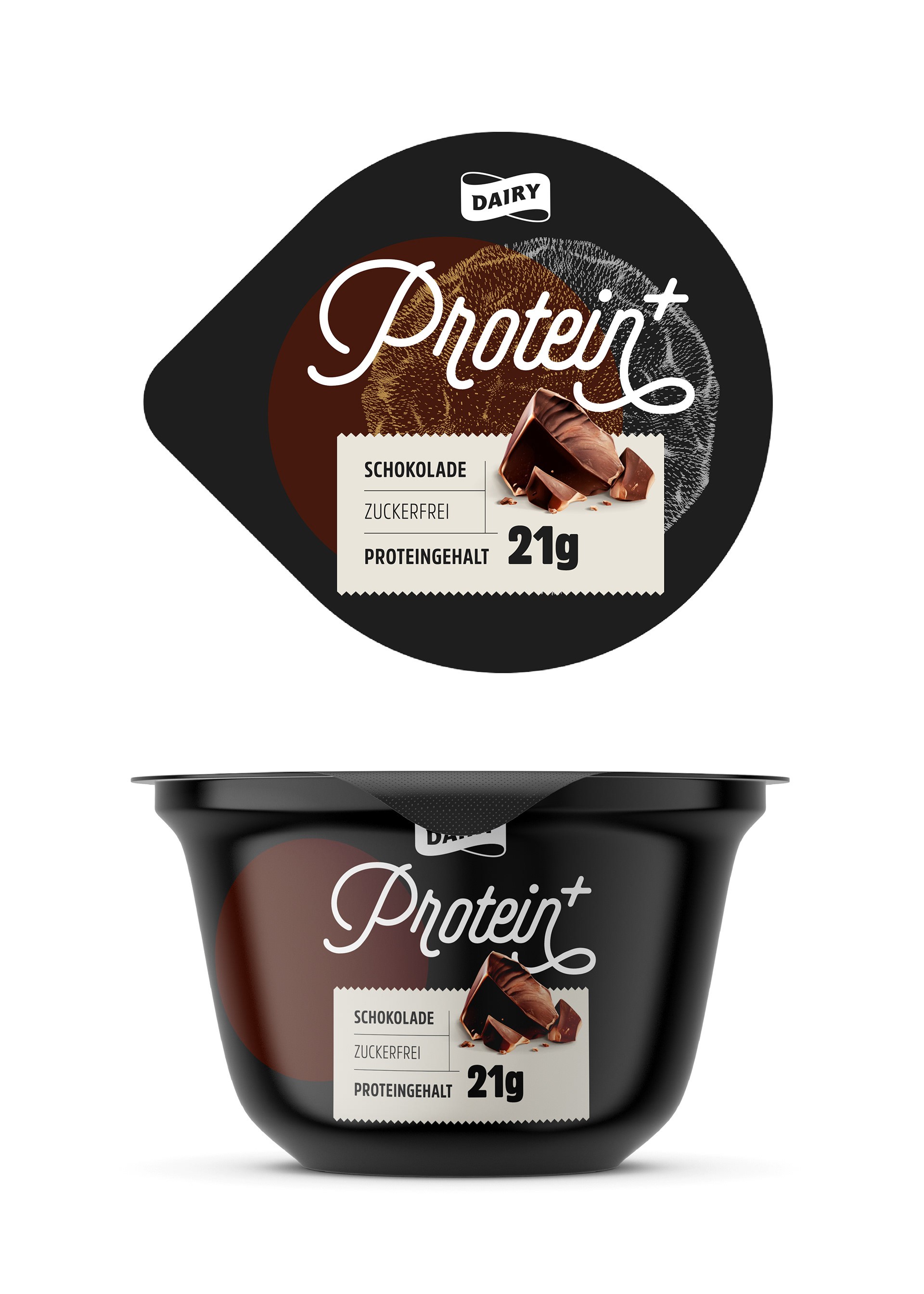Packaging Design für die Protein Food Linie – lautes, selbstbewusstes Verpackungsdesign mit moderner Typografie und klarer Struktur