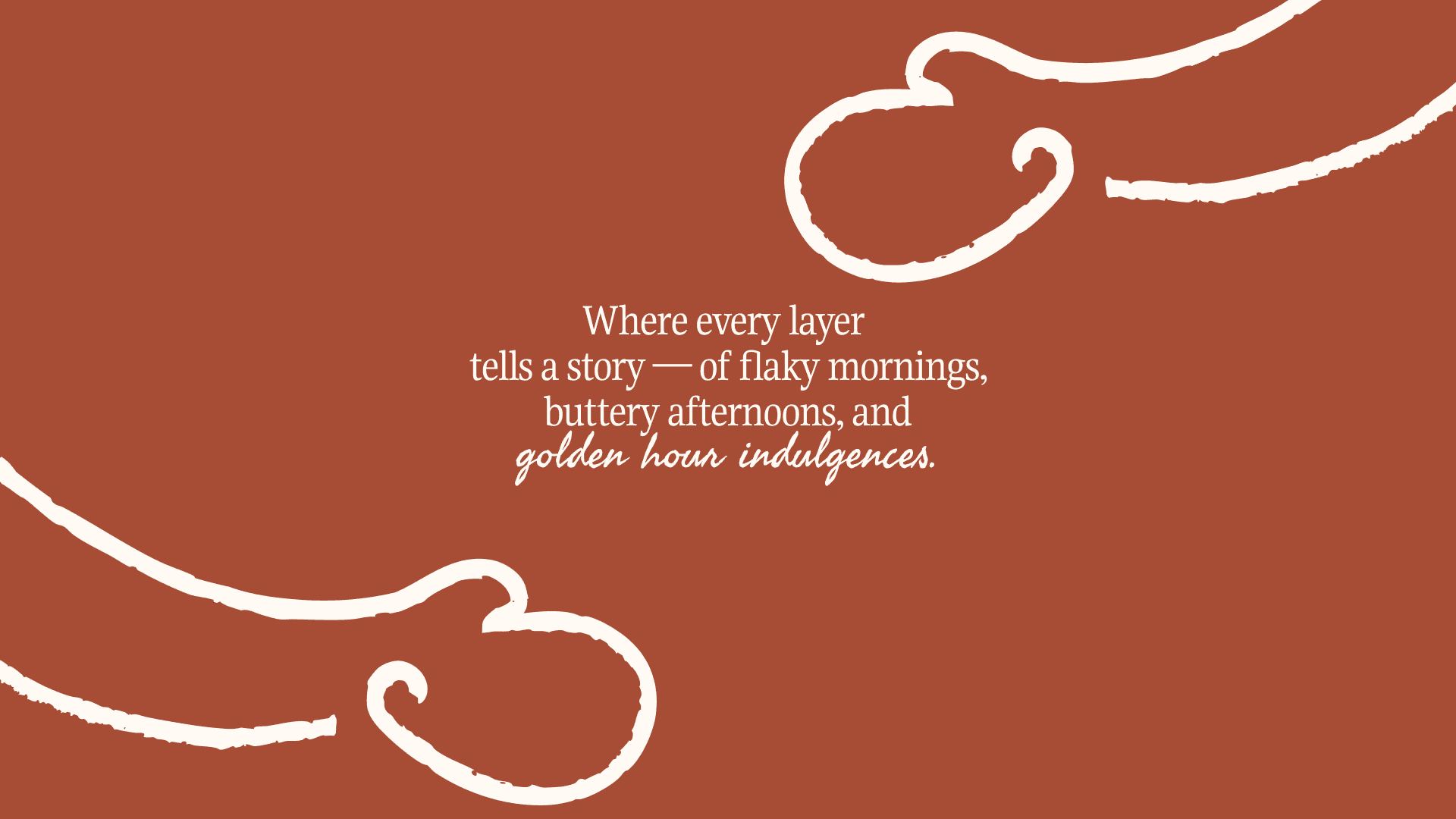 House of Croissants visual identity swirl motif by Rare Ideas