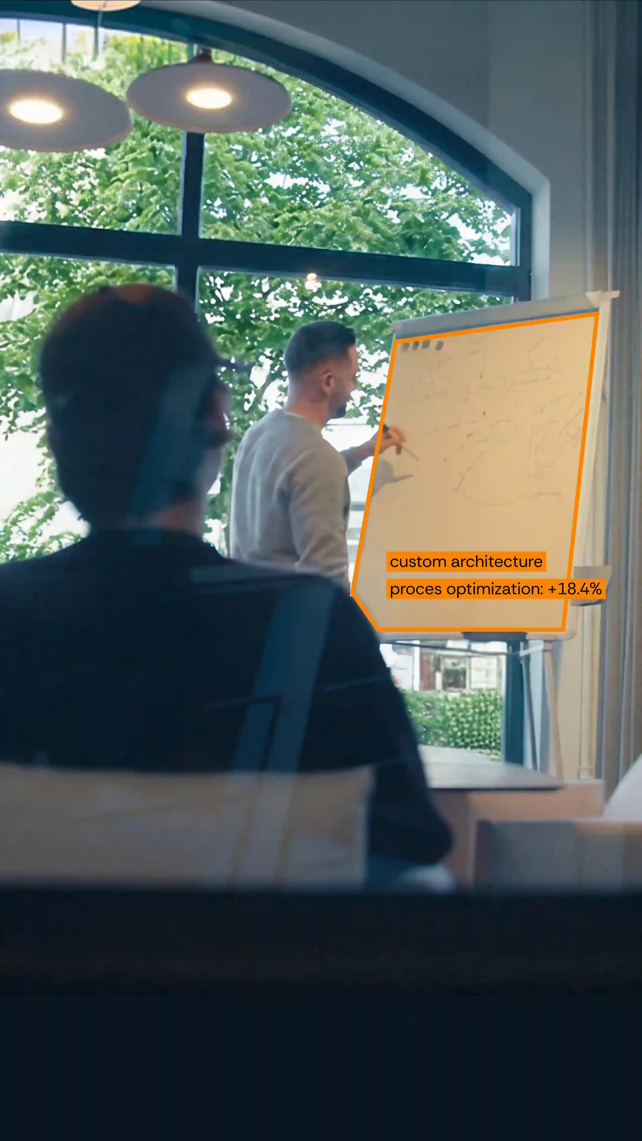 Team working together on an innovation track project