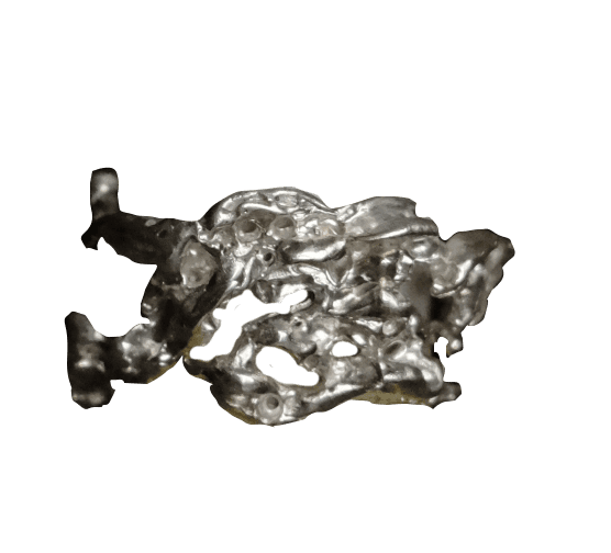 Sculpted silver ring with rough, uneven surface