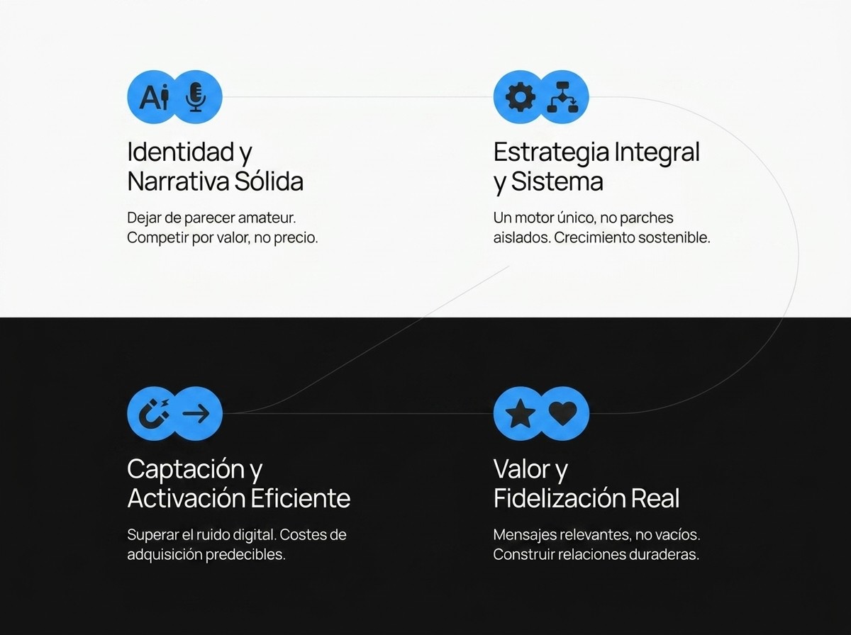 Diagrama técnico de interconexión entre los pilares digitales de una empresa