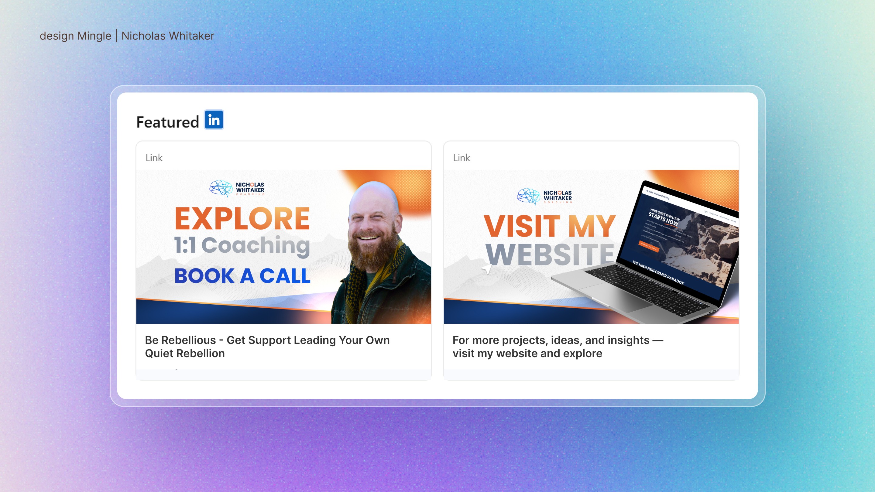 LinkedIn profile optimization featured card for Nicholas Whitaker