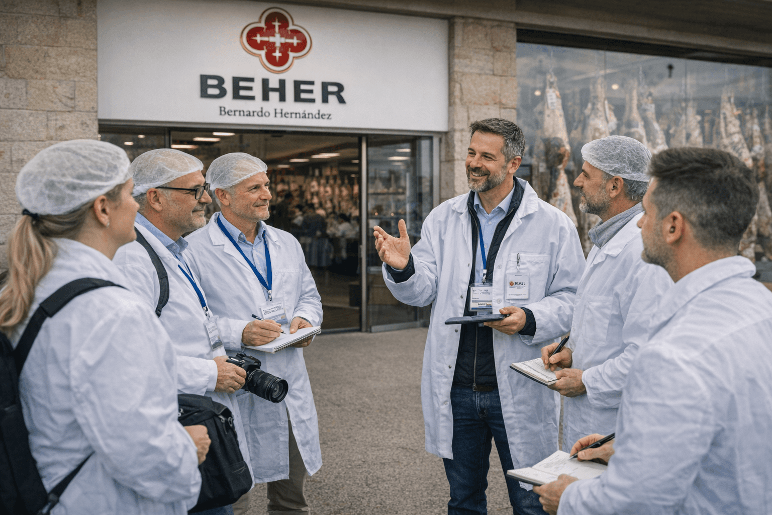 Ronny Paulusch leitet eine internationale Fachgruppe bei einem Betriebsbesuch vor BEHER