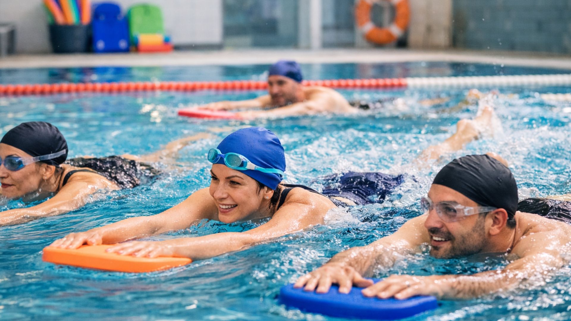 Schwimmkurs für Erwachsene im Campusbad Ludwigsburg – Techniktraining mit Schwimmbrettern (Schwimmcampus Erwachsene)