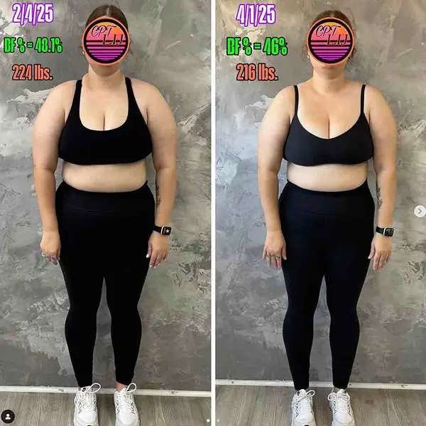 Body before and after transformation