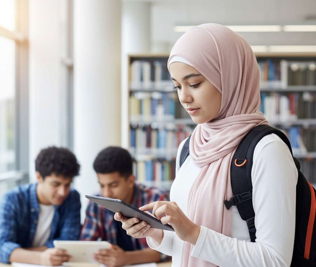Young lady and and young men engaged into upskilling for recovery.