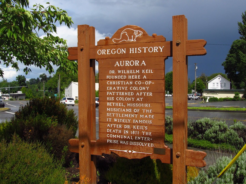 Oregon History marker for Aurora, Oregon — PowerLift Doors of Oregon hydraulic door service area