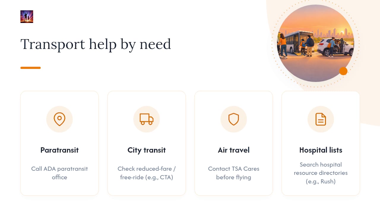 Transportation assistance routes by travel need