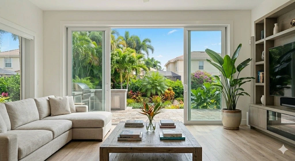 Horizontal sliding impact window installation in a Fort Lauderdale home — Planet Construction FL