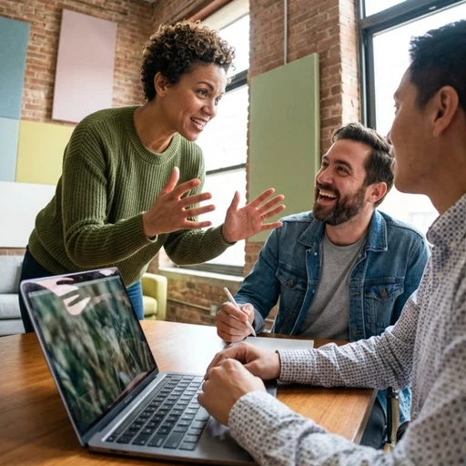 Équipe de professionnels en agence analysant des parcours candidats, des cartographies de talents et des indicateurs de performance sur plusieurs écrans et supports numériques, illustrant notre expertise en Stratégie de recrutement pour structurer vos services en marketing RH.