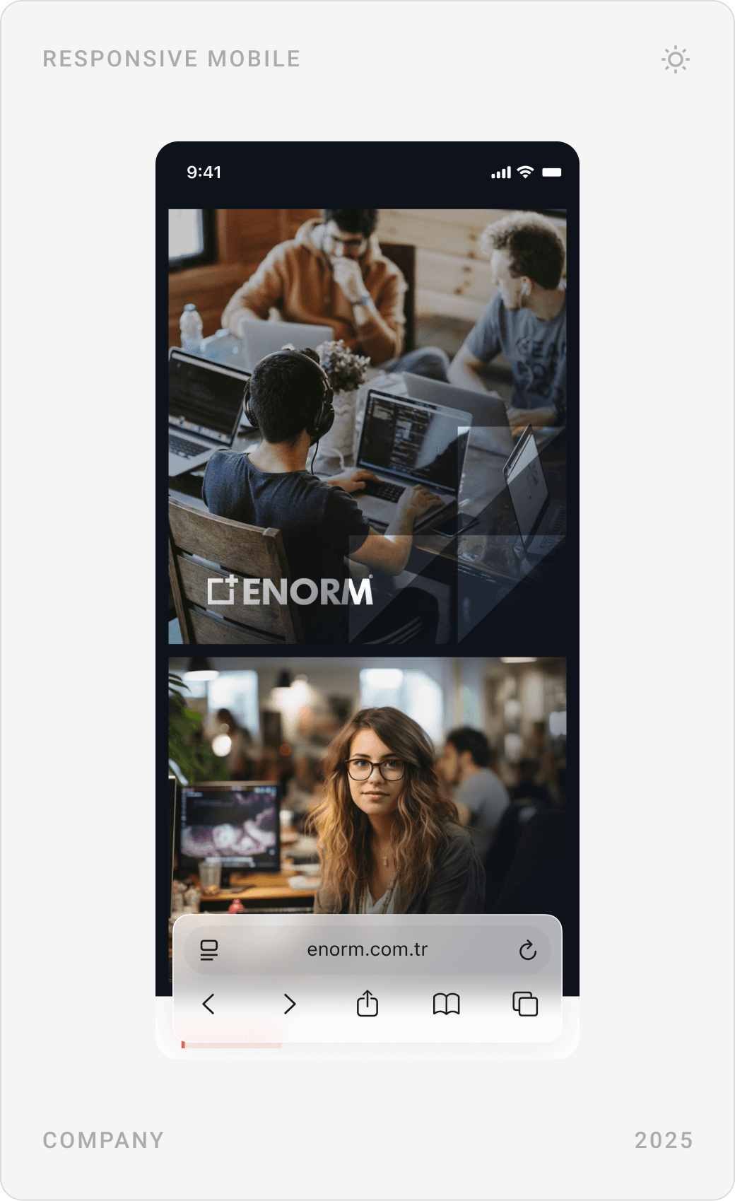 Modern Corporate Image Showcase Mobile Interface
