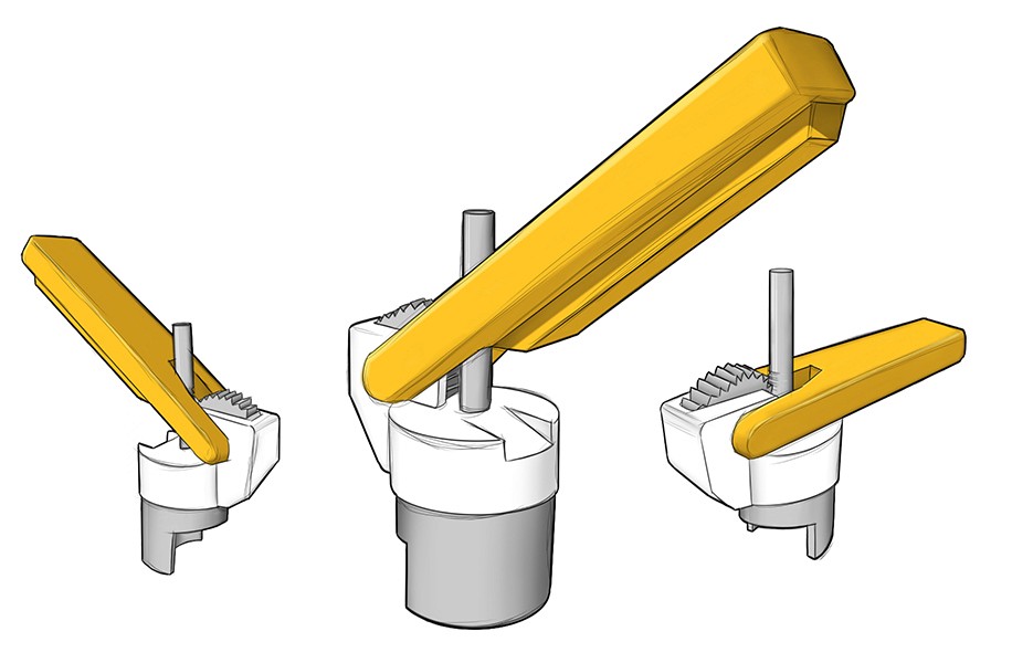 Industrial design sketches of bottle cap puncher