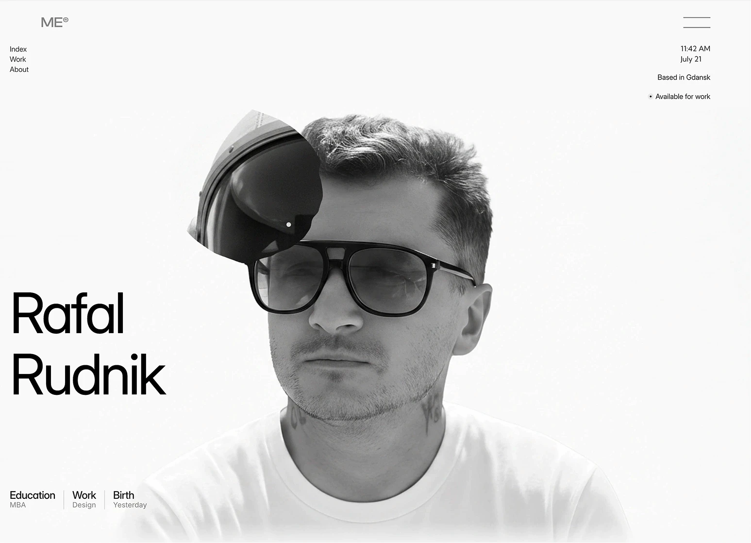 rafal-rudnik.com hero sekcja, strony internetowe
