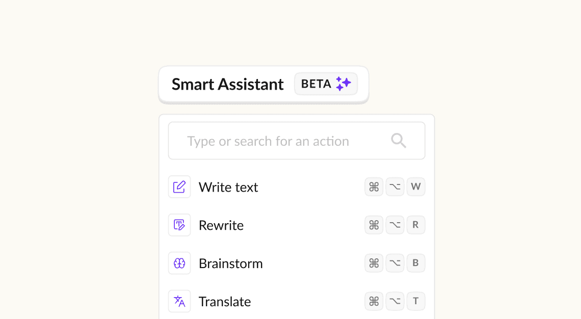 Tekst schrijven met AI Smart Assistant
