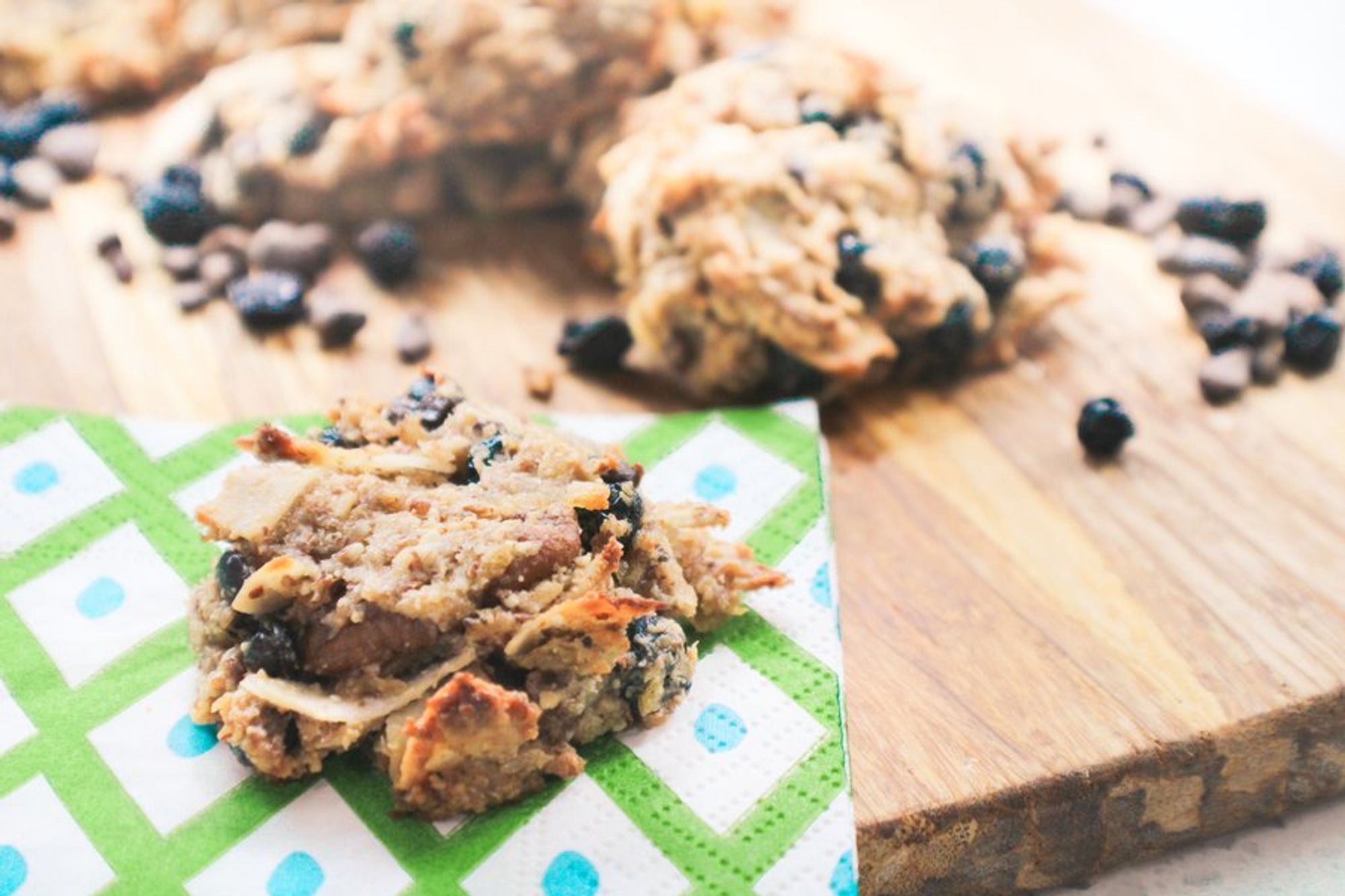 blueberry cacao cookies ready for hand grab