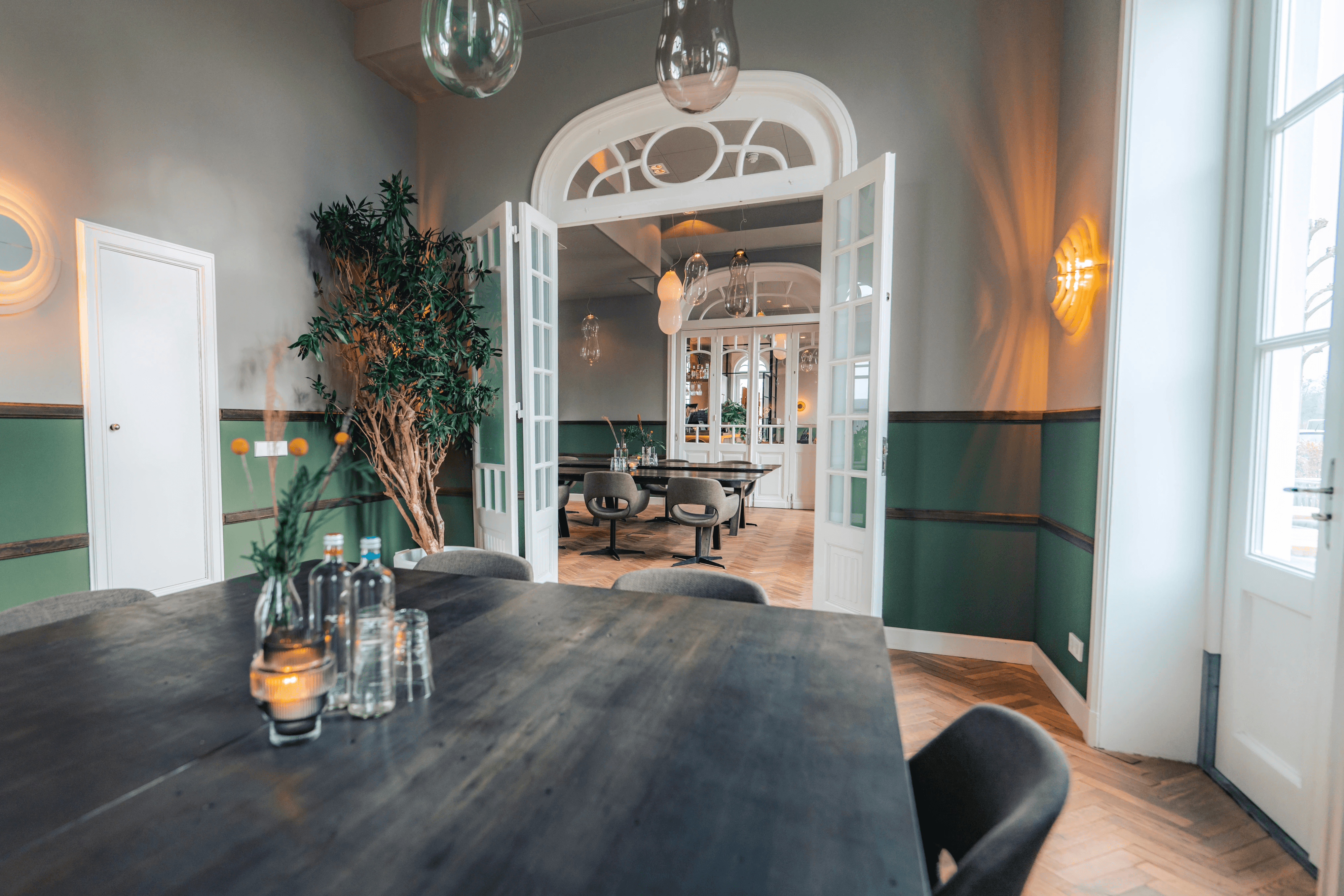 mountains with a road in between