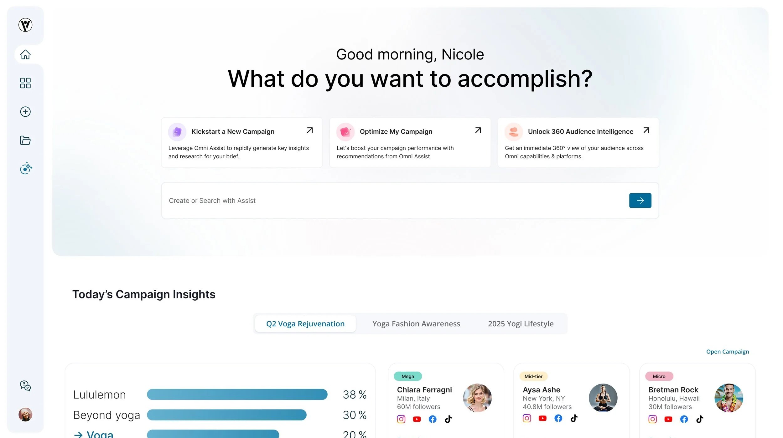 Hero section of redesigned landing page