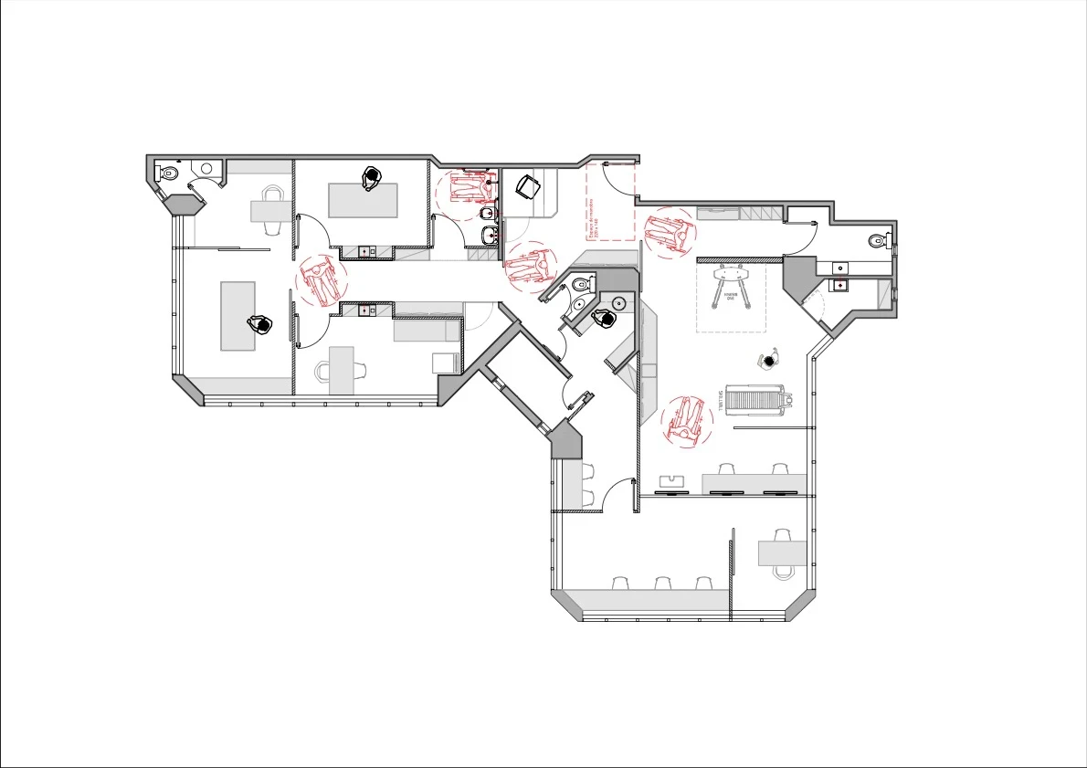 Plan architecture d'intérieur, cabinet médical