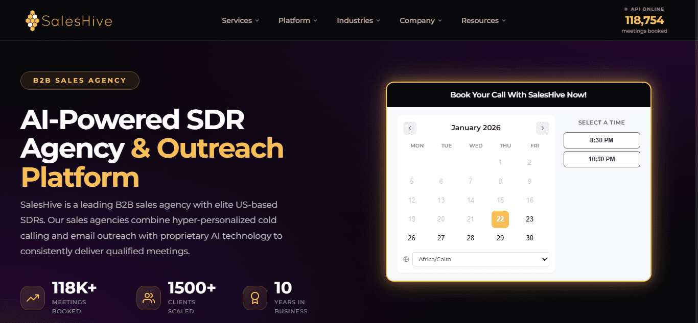 SalesHive screenshot website