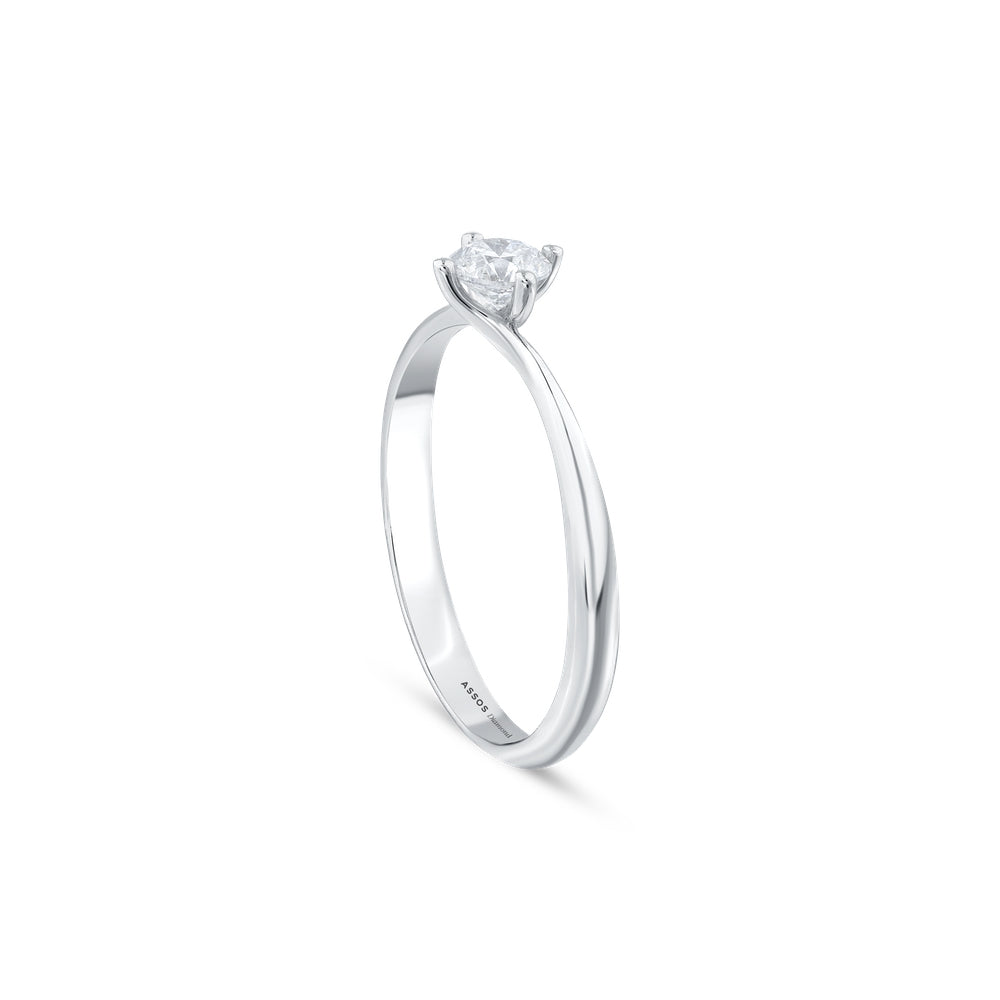 Assos Pırlanta 0.10 Karat G SI1 Yuvarlak Kesim Tektaş Yüzük
