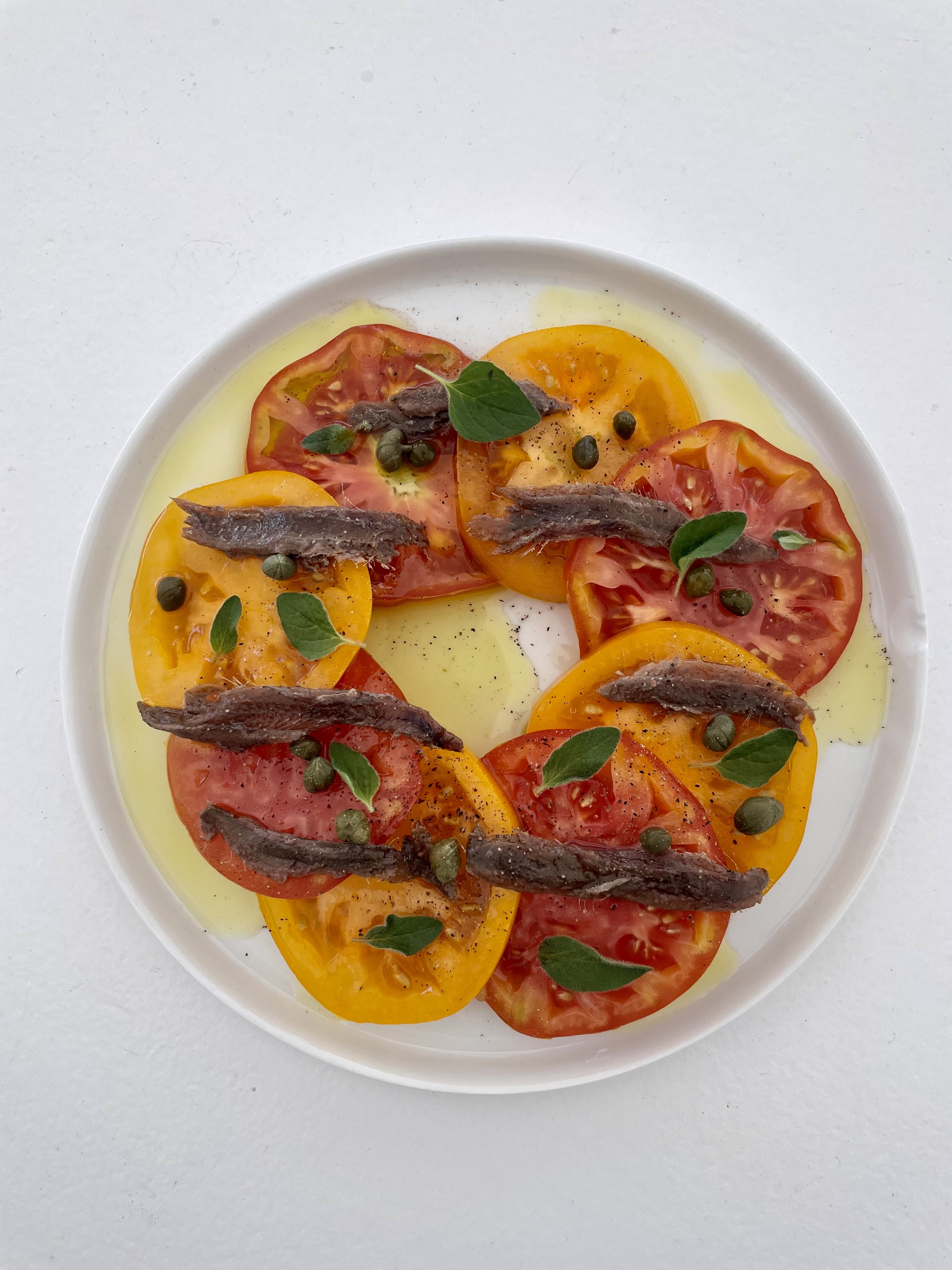 Tomatoes and anchovies