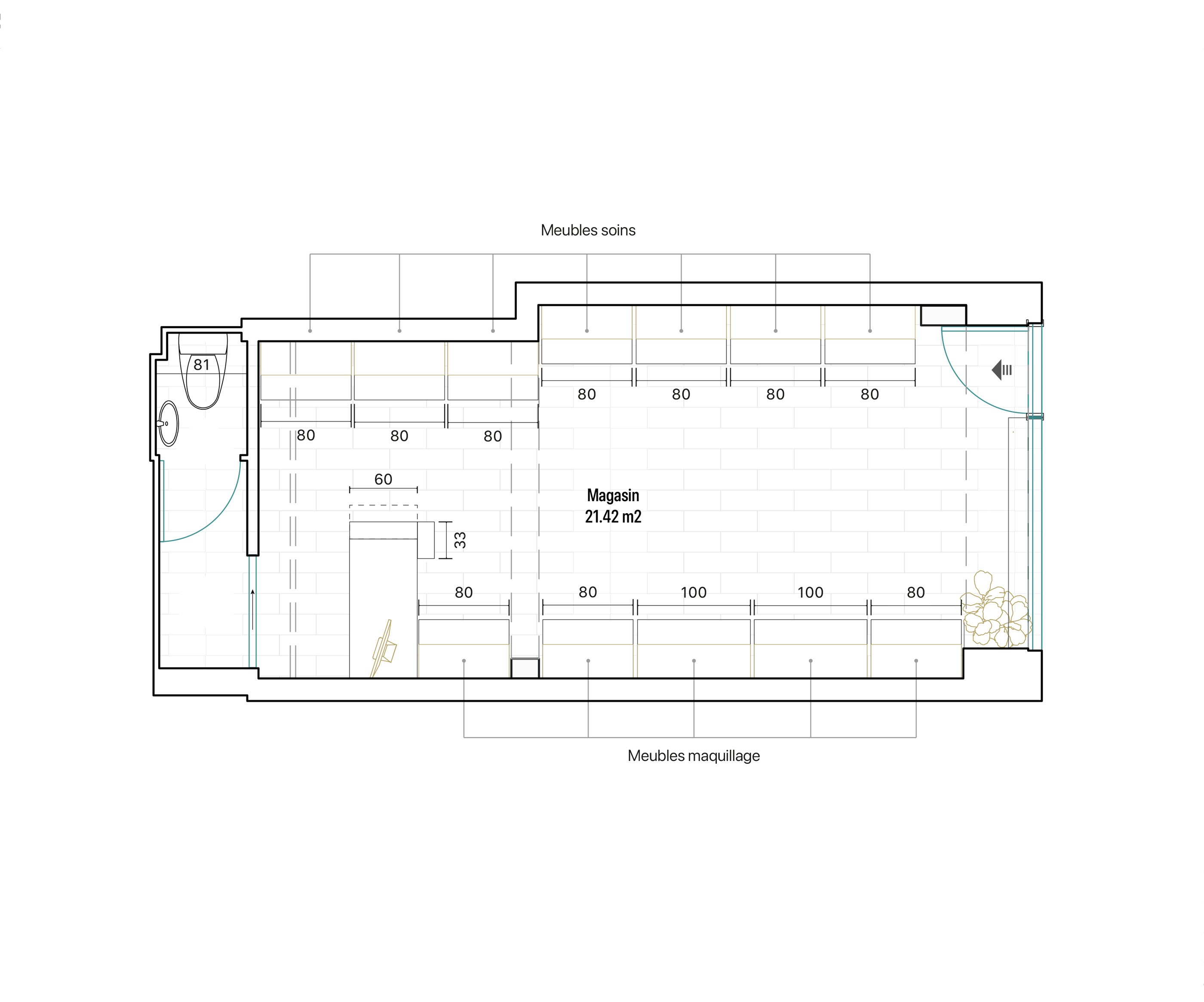 plan de boutique Avril Cosmetiques à Deauville