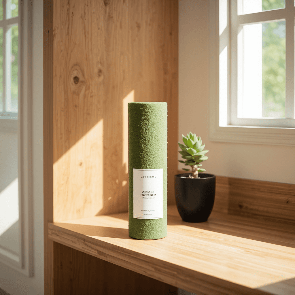 product photography of a cylindrical container of air freshener