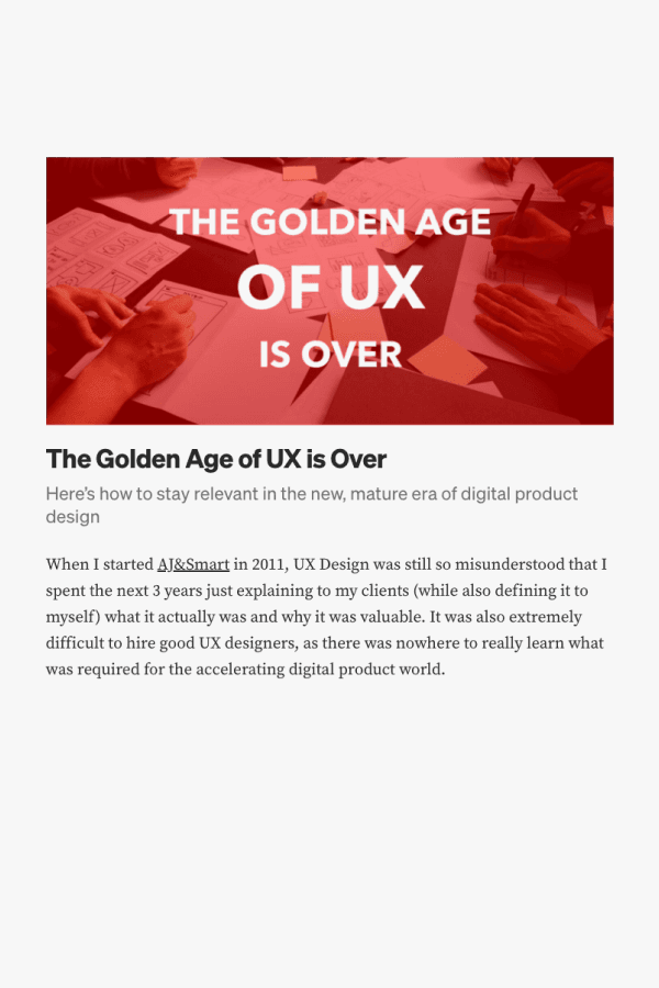 The Golden Age of UX is Over