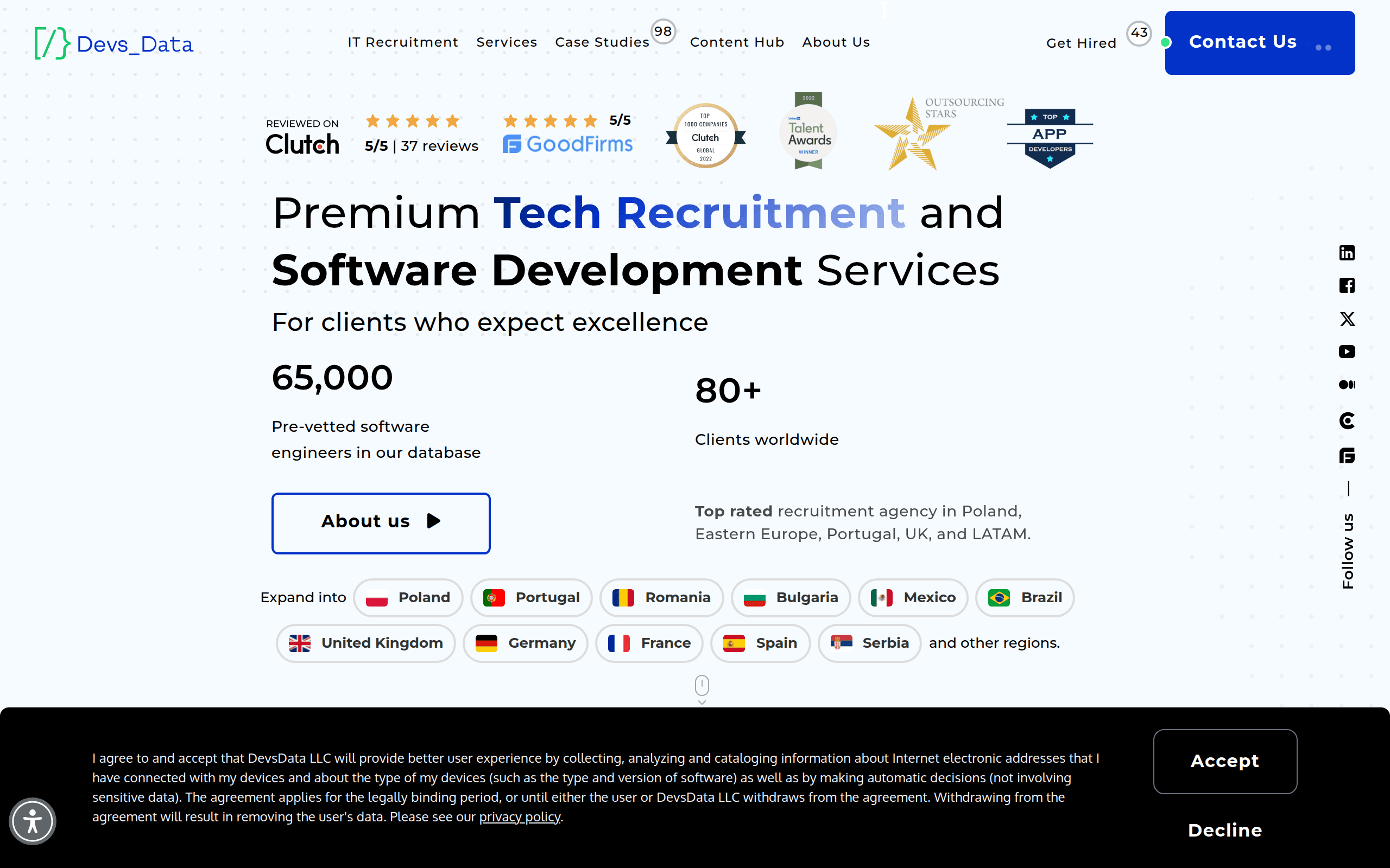 DevsData Tech Talent Screenshot
