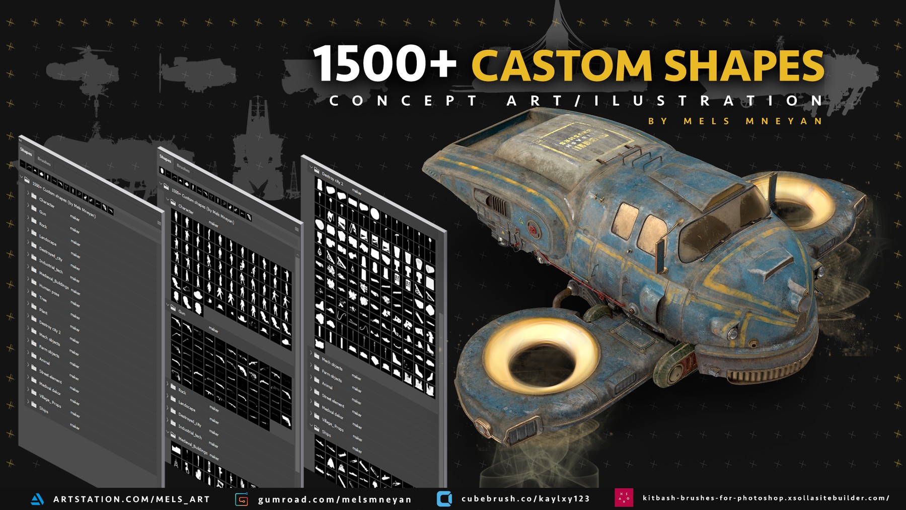 1500+Kitbash Custom Shapes 