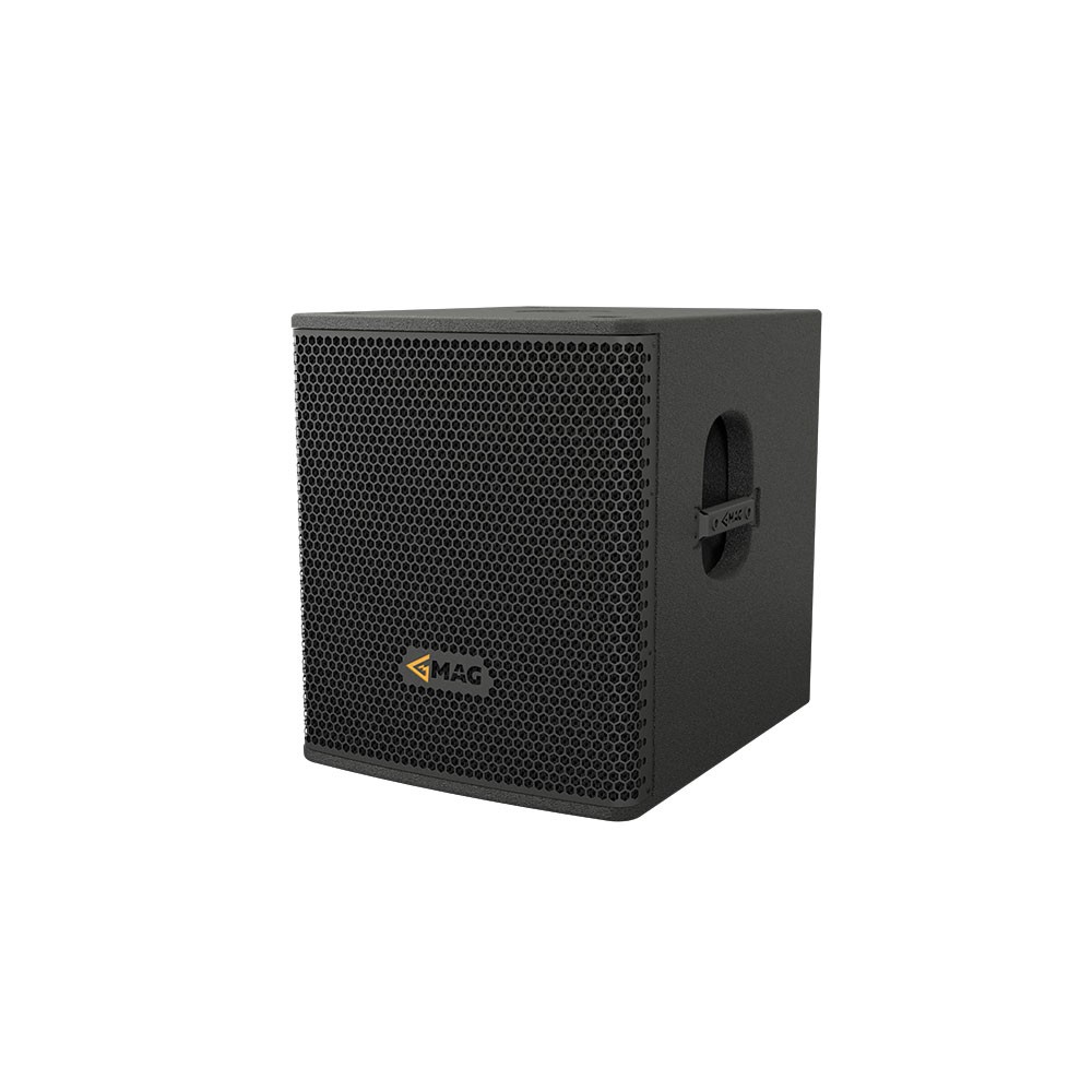 Black MAG speaker cabinet with perforated grill